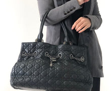 Load image into Gallery viewer, Dior Black Lizard Leather Chri Chri Tote 14-BO-0170