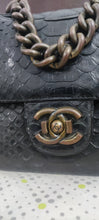 Load image into Gallery viewer, Vintage Chanel So Black Python Flap