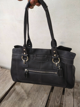 Load image into Gallery viewer, Coach Penelope Pebbled Satchel F14686 Black Leather Shoulder Bag