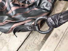 Load image into Gallery viewer, Prada Black & Purple Striped Leather Hobo