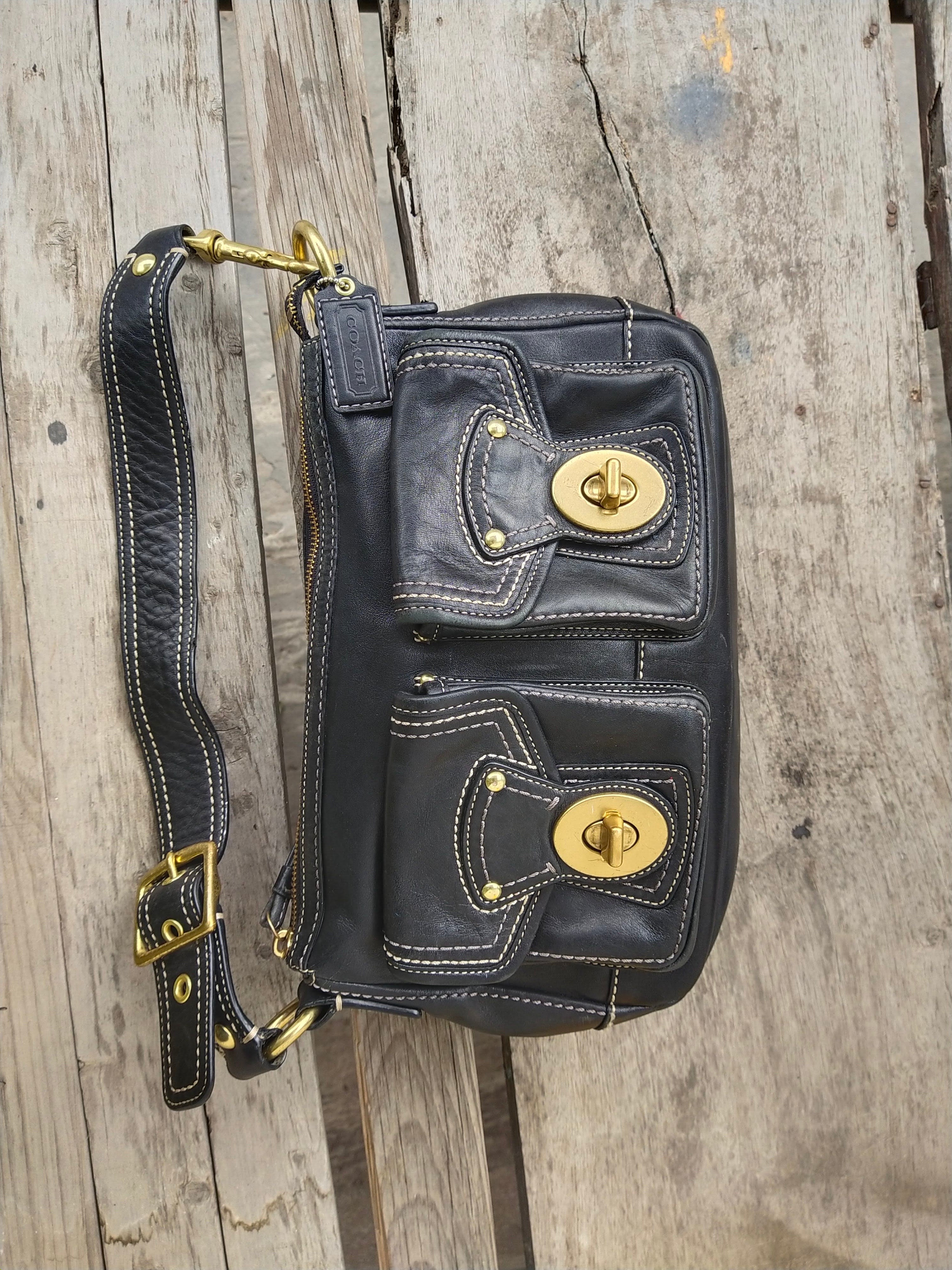 バッグ Old coach handbag Coach H0082-f12868 Black Leather Shoulder Bag – Vintage Bags