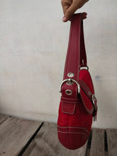 Load image into Gallery viewer, COACH Soho F10926 Red Canvas/Leather Hobo Bag