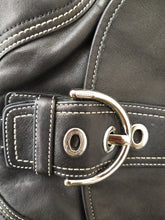 Load image into Gallery viewer, Set of COACH Soho E06d F10188 Stitched Buckle Flap Black Leather Shoulder Bag & NWT Blush Coach Pleated Leather Wristlet F46484