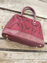 Load image into Gallery viewer, Brooks Brothers Nwot Dome Leather Red Blue Canvas Satchel