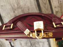 Load image into Gallery viewer, Brooks Brothers Nwot Dome Leather Red Blue Canvas Satchel