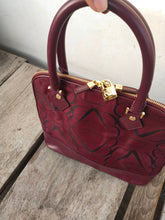 Load image into Gallery viewer, Brooks Brothers Nwot Dome Leather Red Blue Canvas Satchel