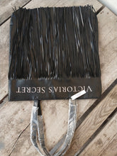 Load image into Gallery viewer, Victoria's Secret Black 2018 Limited Edition Faux Leather Fringe Tote Bag