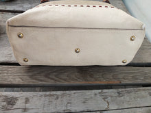 Load image into Gallery viewer, Gucci White Monogram Tote With Bamboo Accent 339002