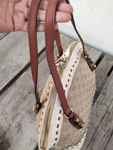 Load image into Gallery viewer, Gucci White Monogram Tote With Bamboo Accent 339002