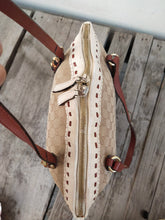 Load image into Gallery viewer, Gucci White Monogram Tote With Bamboo Accent 339002