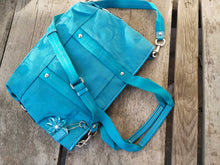 Load image into Gallery viewer, Coach F19674 Kira Mermaid Signature Tote Crossbody Turquoise Aqua