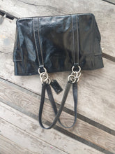 Load image into Gallery viewer, COACH East West E/W Gallery Black Patent Leather Tote F12839 EUC