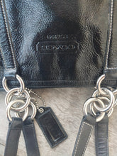 Load image into Gallery viewer, COACH East West E/W Gallery Black Patent Leather Tote F12839 EUC