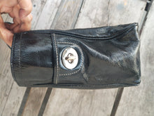 Load image into Gallery viewer, COACH East West E/W Gallery Black Patent Leather Tote F12839 EUC