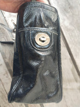 Load image into Gallery viewer, COACH East West E/W Gallery Black Patent Leather Tote F12839 EUC