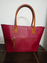 Load image into Gallery viewer, Dooney & Bourke Large Shopper Red Leather Tote