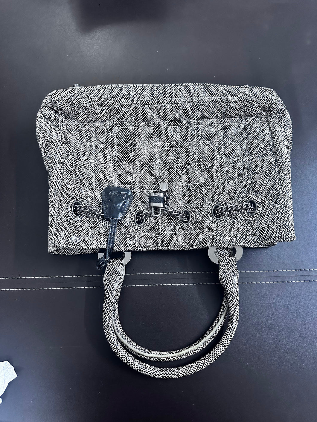 Dior Beige Lizard Leather Chri Chri Tote 00-MA-1028