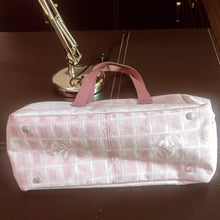 Load image into Gallery viewer, Chanel CC Logo Travel Line Large Nylon Tote Bag Light Pink with makeup pouch

