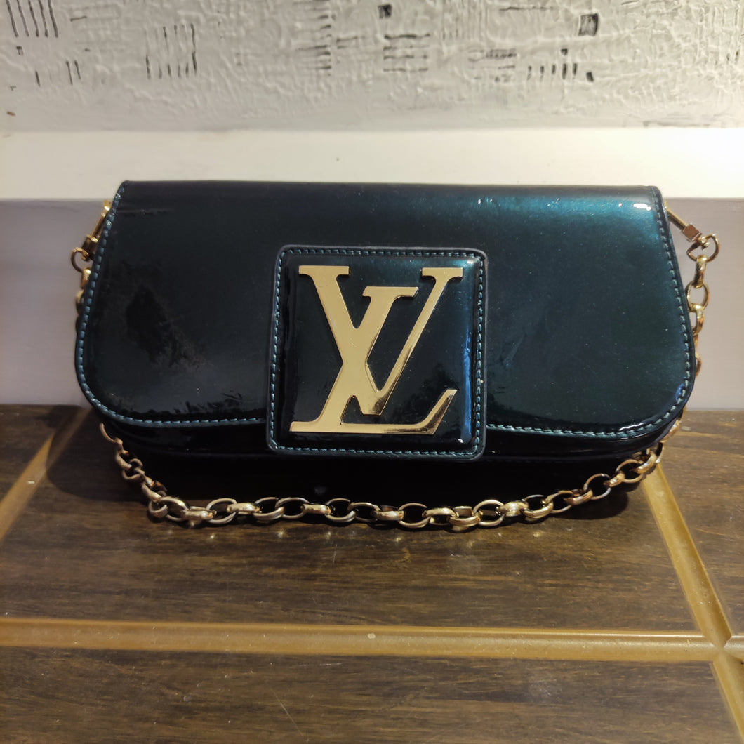 Original Louis Vuitton nuit (dark) green Pochette Sobie Clutch Bag AR2021