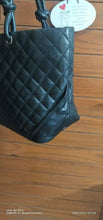 Load image into Gallery viewer, Authentic Chanel Shopping bag Cambon, black lambskin leather
