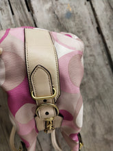 Load image into Gallery viewer, Coach Maggie Mia scarf Print Shoulder Bag Carryall RARE! Pink/ Cream 16335
