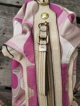 Load image into Gallery viewer, Coach Maggie Mia scarf Print Shoulder Bag Carryall RARE! Pink/ Cream 16335
