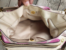 Load image into Gallery viewer, Coach Maggie Mia scarf Print Shoulder Bag Carryall RARE! Pink/ Cream 16335
