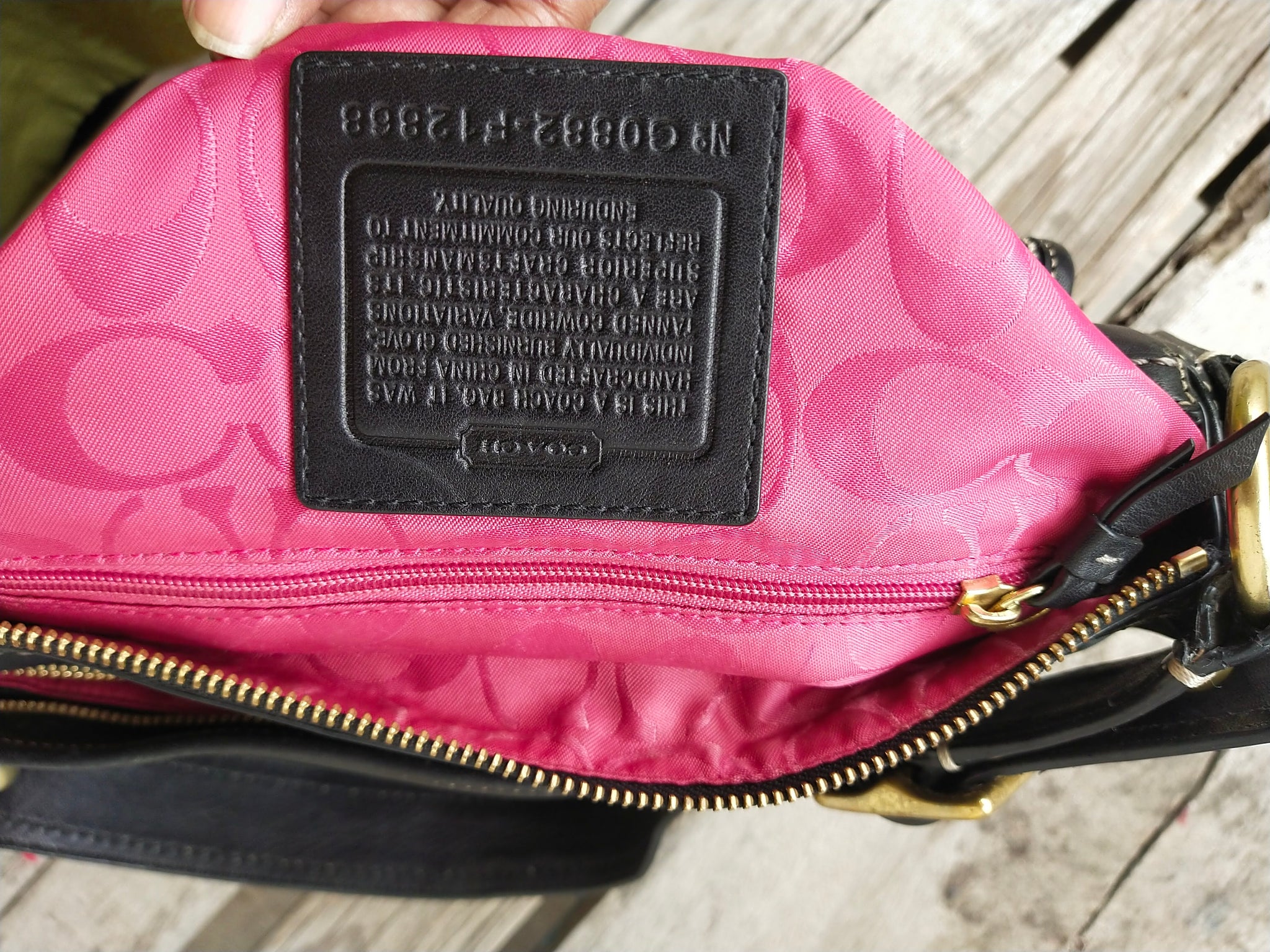 バッグ Old coach handbag Coach H0082-f12868 Black Leather Shoulder Bag – Vintage Bags