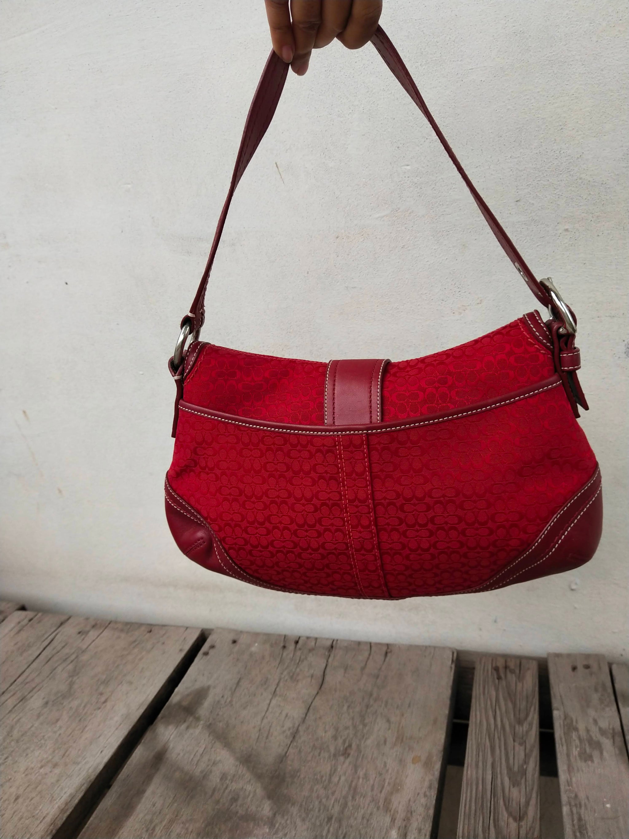 バッグ Coach Soho Red Hobo Shoulder Bag Coach | Signature Soho Hobo Shoulder Bag | Preloved Designer