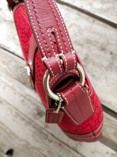 Load image into Gallery viewer, COACH Soho F10926 Red Canvas/Leather Hobo Bag
