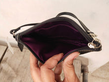 Load image into Gallery viewer, Set of COACH Soho E06d F10188 Stitched Buckle Flap Black Leather Shoulder Bag &amp; NWT Blush Coach Pleated Leather Wristlet F46484
