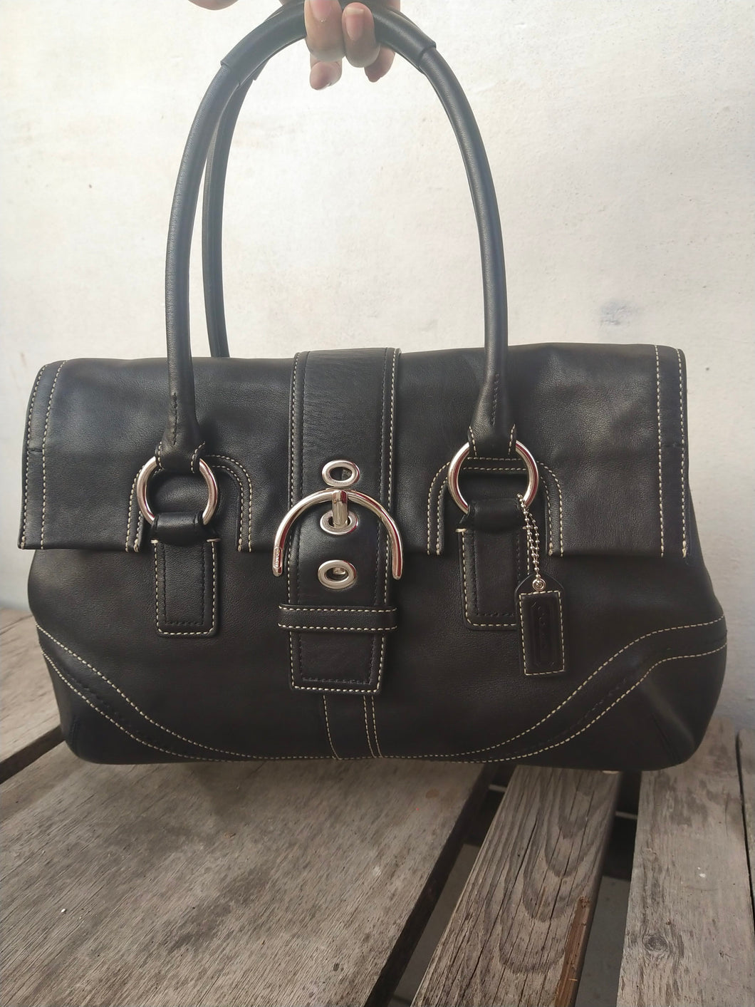 Coach Soho Buckle 8a11 (F10913) Black Leather Satchel