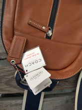 Load image into Gallery viewer, NWT COACH MEN HERITAGE WEB LEATHER SLING BAG BACKPACK #F70811 SADDLE
