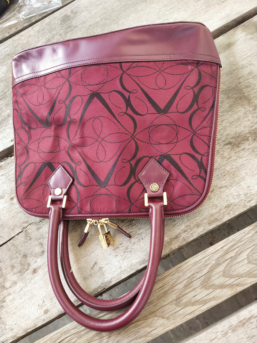 Brooks Brothers Nwot Dome Leather Red Blue Canvas Satchel