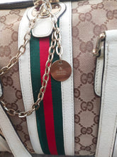 Load image into Gallery viewer, Boston Bag Treasure rare 146002 Ivory and Tan Leather Satchel

