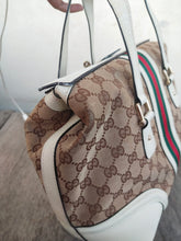 Load image into Gallery viewer, Boston Bag Treasure rare 146002 Ivory and Tan Leather Satchel
