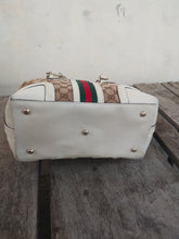 Load image into Gallery viewer, Boston Bag Treasure rare 146002 Ivory and Tan Leather Satchel
