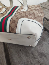 Load image into Gallery viewer, Boston Bag Treasure rare 146002 Ivory and Tan Leather Satchel

