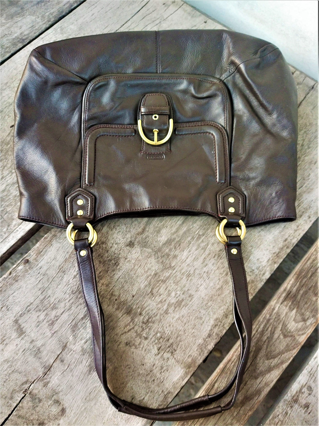 Coach Handbag Leather Campbell Belle Mahogany Carryall F24961