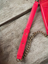 Load image into Gallery viewer, Chanel Boy dark green nubuck leather flap shoulder bag RED
