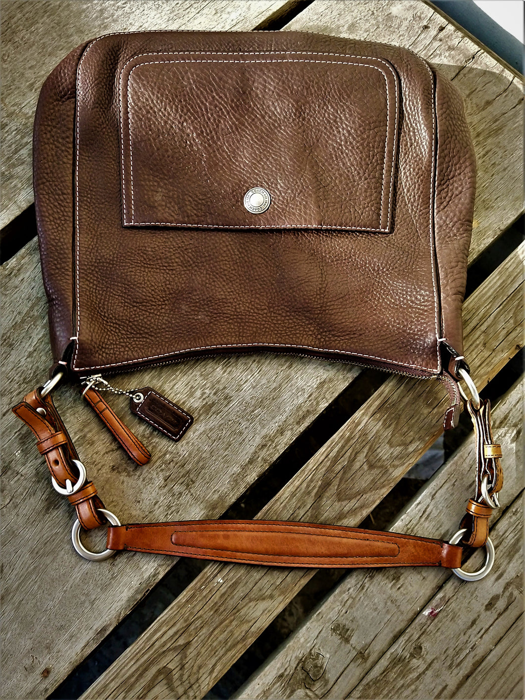 Shoulder Chelsea ~ Pebbled Zip Top #8e98 Brown Leather Hobo Bag