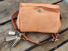 Load image into Gallery viewer, COACH LEGACY PERFORATED LEATHER 22386 2Way Handbag Ladies Pink Leather Satchel

