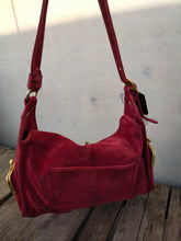 Load image into Gallery viewer, COACH Archive Raspberry Suede &amp; Leather Haversack Limited Edition 65 Anniversary Handbag 12797
