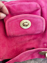 Load image into Gallery viewer, COACH Archive Raspberry Suede &amp; Leather Haversack Limited Edition 65 Anniversary Handbag 12797
