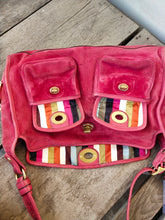 Load image into Gallery viewer, COACH Archive Raspberry Suede &amp; Leather Haversack Limited Edition 65 Anniversary Handbag 12797
