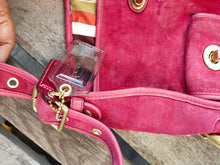 Load image into Gallery viewer, COACH Archive Raspberry Suede &amp; Leather Haversack Limited Edition 65 Anniversary Handbag 12797
