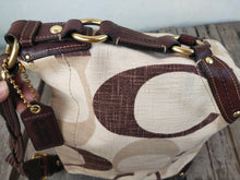 Load image into Gallery viewer, Coach Carly Signature 12197 Beige/Brown Canvas Leather Tote
