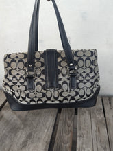 Load image into Gallery viewer, Coach Signature Hampton Flap Bag F12644 Satchel
