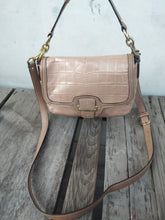 Load image into Gallery viewer, COACH Taylor Leather Flap Champagne Crossbody Purse F25331
