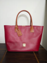 Load image into Gallery viewer, Dooney &amp; Bourke Large Shopper Red Leather Tote
